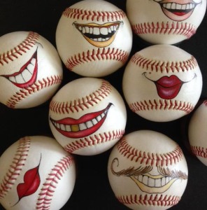 Just a few baseballs I painted- they help to keep around and laugh at when things are crazy here!