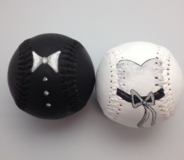 Bride & Groom Hand-Painted Baseballs - Image 3