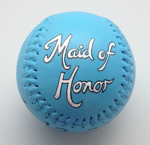 Bridesmaid Hand-Painted Baseball - Image 4