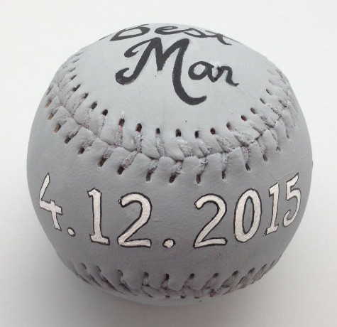 Groomsman Hand-Painted Baseball